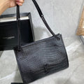 YSL 577999 Saint Laurent Niki Medium Shopping Bag In Crocodile  Leather Black - luxibagsmall