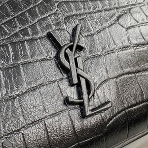 YSL 577999 Saint Laurent Niki Medium Shopping Bag In Crocodile  Leather Black - luxibagsmall