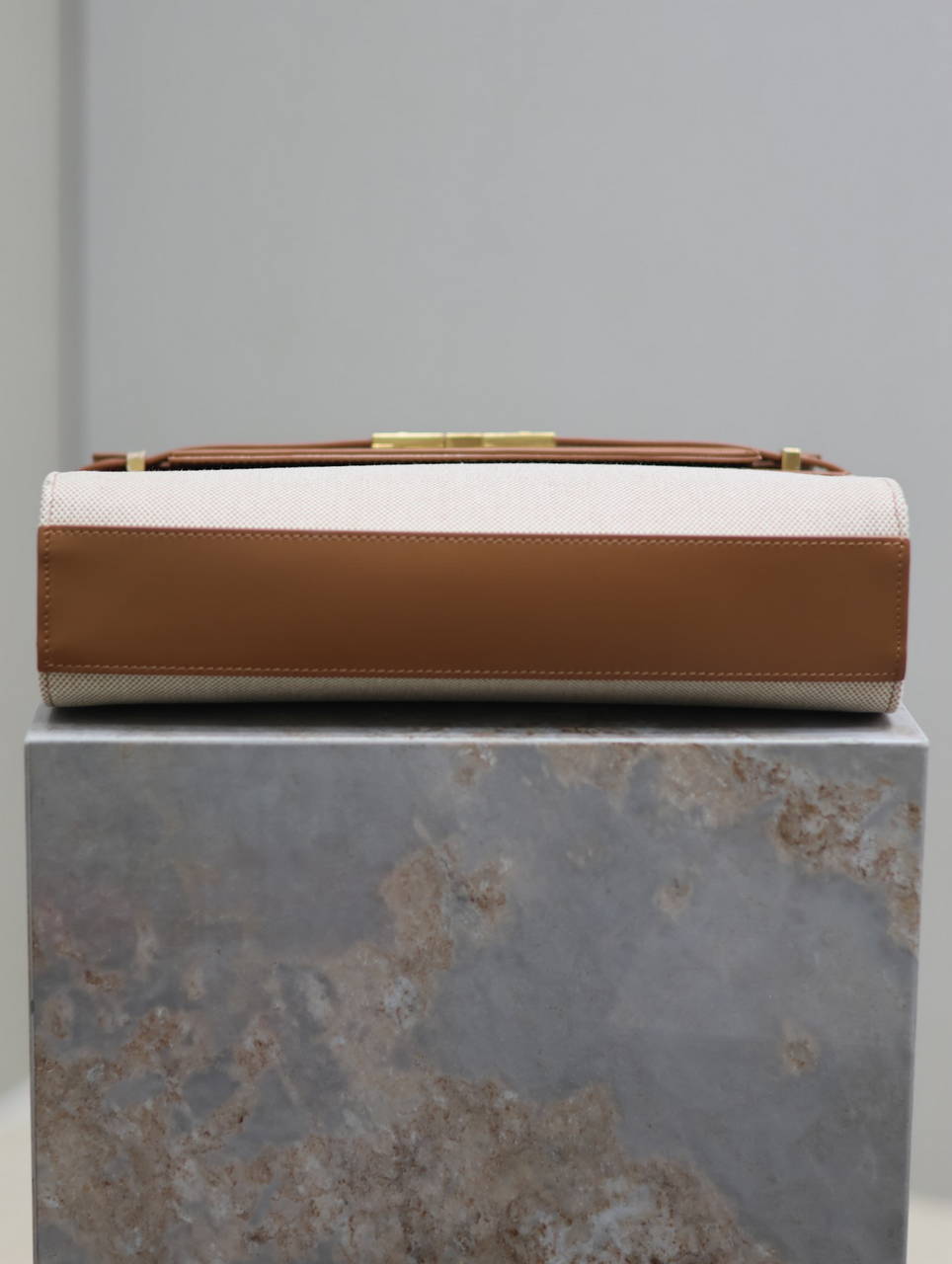 YSL 579271 Manhattan In Box Saint Laurent calfskin and canvas Brown