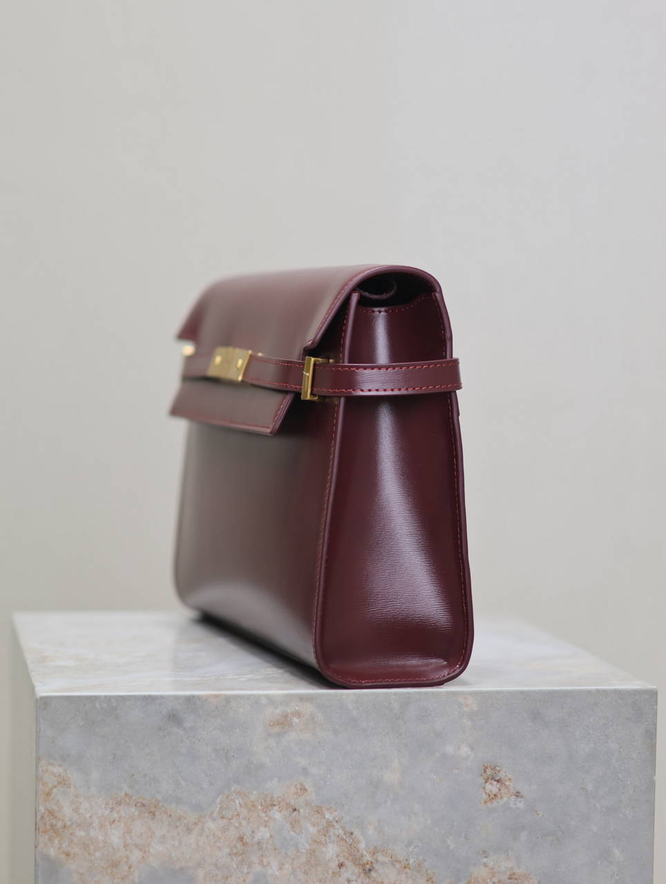 YSL 579271  Manhattan In Box Saint Laurent calfskin Wine Red