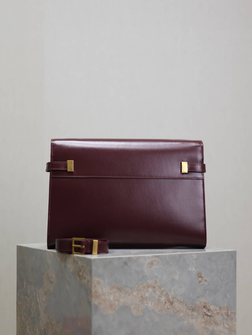 YSL 579271  Manhattan In Box Saint Laurent calfskin Wine Red