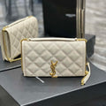 YSL 585031 Saint Laurent Becky Chain Shoulder Bag Leather White - Default Title - View 1