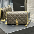 YSL 585031 Saint Laurent Becky Chain Shoulder Bag Leather Gray - Default Title - View 1