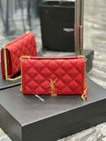 YSL 585031 Saint Laurent Becky Chain Shoulder Bag Leather Red