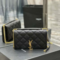 YSL 585031 Saint Laurent Becky Chain Shoulder Bag Leather Black - Default Title - View 1