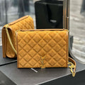 YSL 629246 Saint Laurent Becky Chain Shoulder Bag 25cm Suede Leather Tan - Default Title - View 1