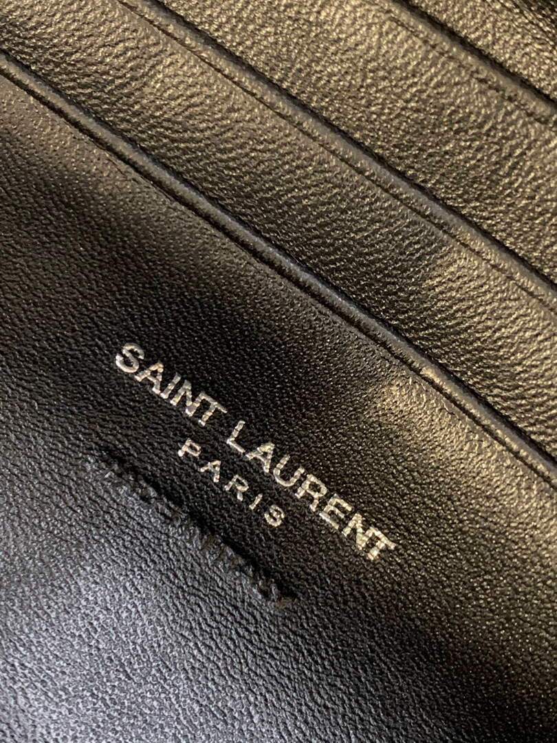 YSL 585040 Lou Mini Camera Bag in Black Matelasse Leather Black