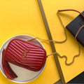 YSL 585040 Lou Mini Camera Bag in Black Matelasse Leather Red