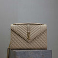 YSL 600166 Envelope Large In Quilted Grain De Poudre Embossed Aprioct Leather - Default Title - View 1