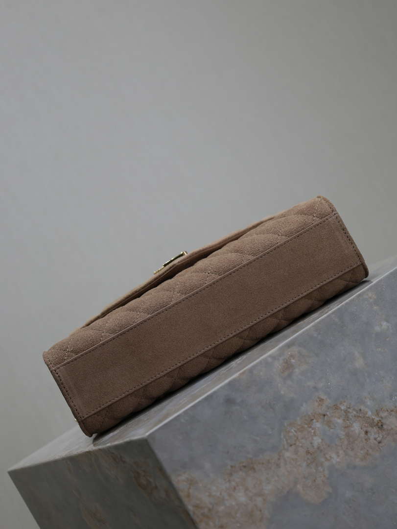 YSL 600185 Envelope Meduim In Light Pink Suede Leather