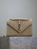 YSL 600185 Envelope Meduim In Apricot Suede Leather