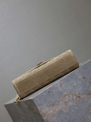 YSL 600185 Envelope Meduim In Apricot Suede Leather - Default Title - View 7