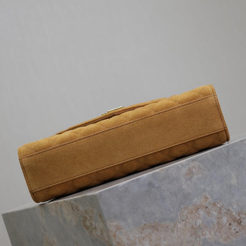 YSL 600185 Envelope Meduim In Caramel Suede Leather