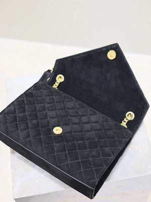 YSL 600185 Envelope Meduim In Black Suede Leather - Default Title - View 8