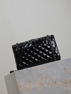 YSL 600195 Envelope Small In Quilted Black Patent leather with black buckle - Default Title - View 5