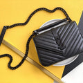 YSL 600279 College Medium In Matelass¨¦ Leather Black with Black - Default Title - View 1