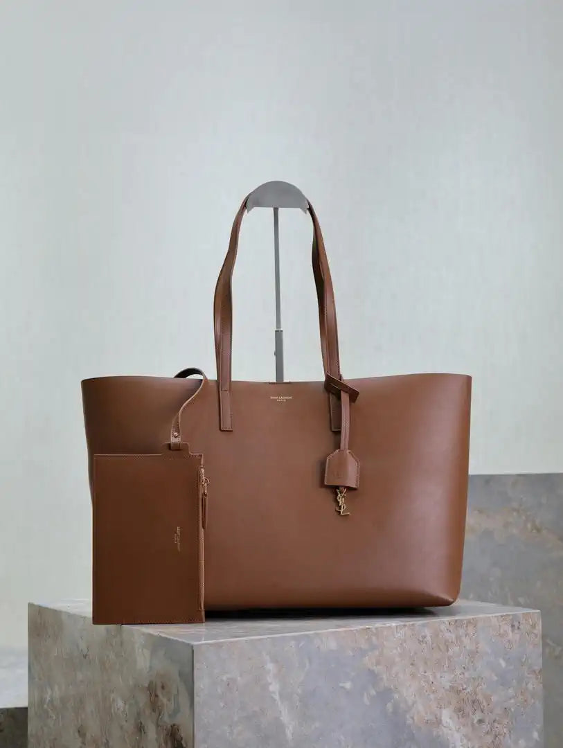 YSL 600281 Shopping Saint Laurent in leather Brown