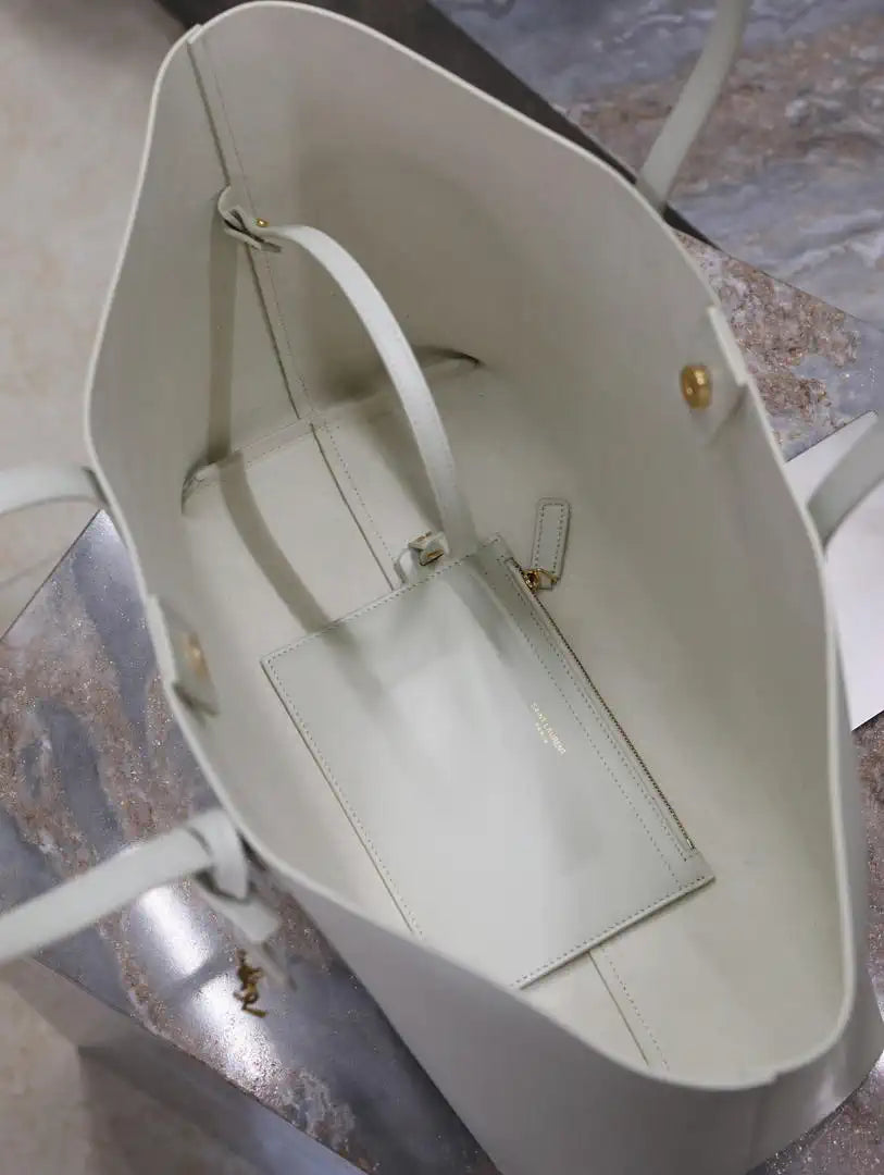 YSL 600281 Shopping Saint Laurent in leather White