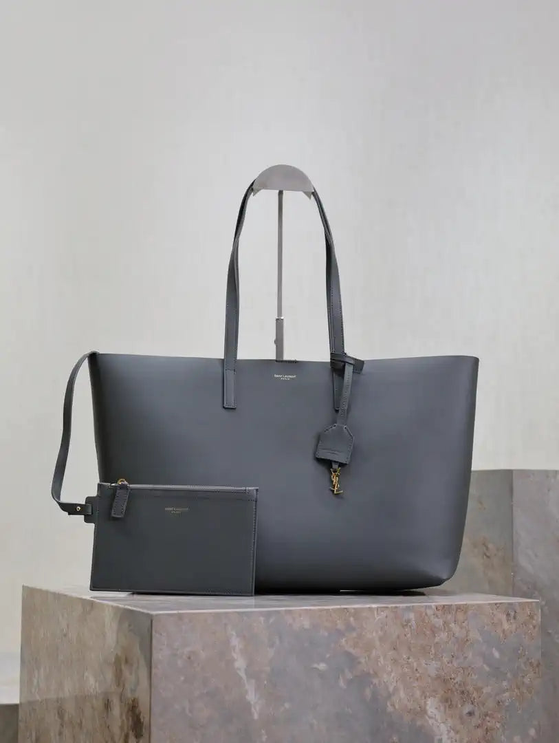 YSL 600281 Shopping Saint Laurent in leather Gray