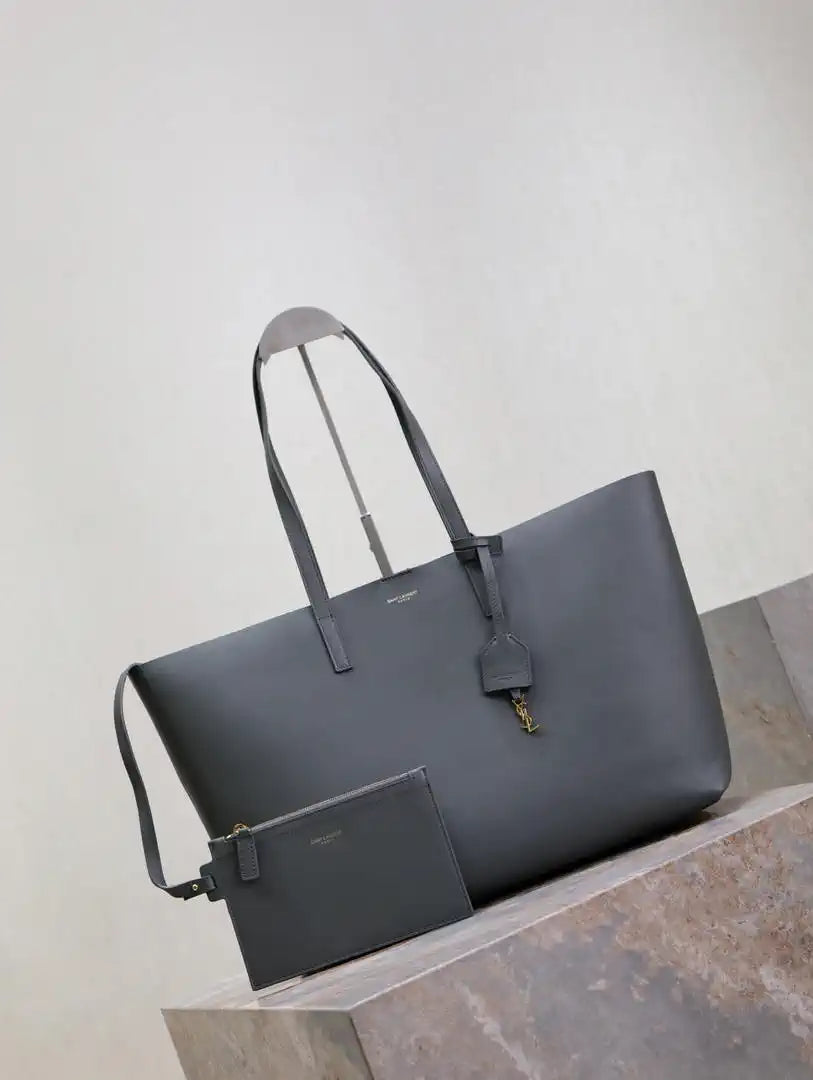YSL 600281 Shopping Saint Laurent in leather Gray