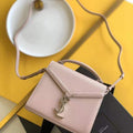 YSL 602716 Cassandra Mini Top Handle Bag In Grain De Poudre Embossed Leather Pink