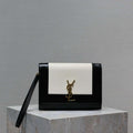 YSL 617662 Cassandre Matelass¨¦ Flap pouch in black and White leather - Default Title - View 1
