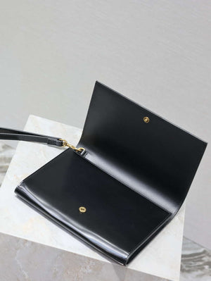 YSL 617662 Cassandre Matelass¨¦ Flap pouch in black and White leather - Default Title - View 8