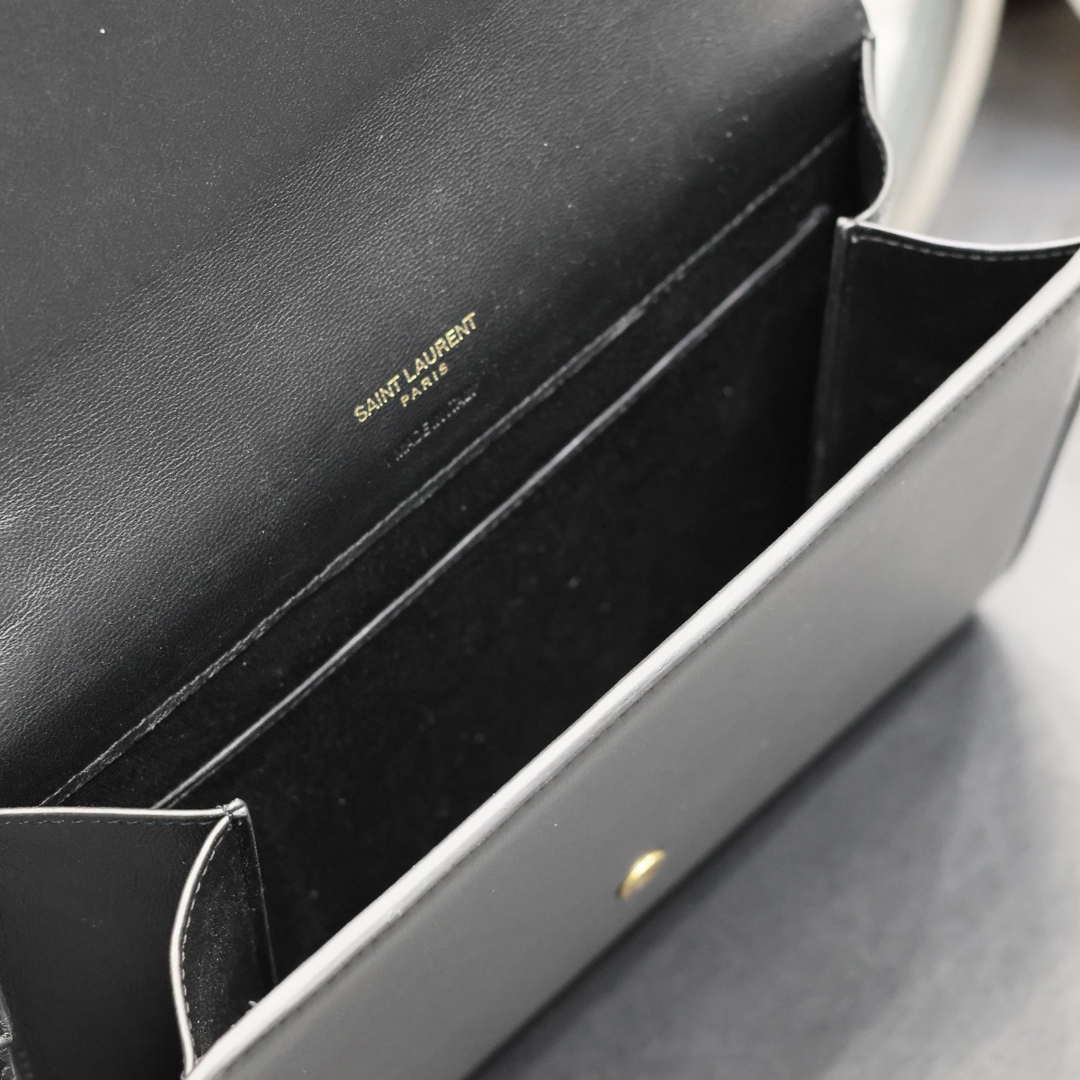 YSL 617662 Cassandre Matelass¨¦ Flap pouch in Black leather