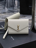 YSL 617662 Cassandre Matelass¨¦ Flap pouch in White leather
