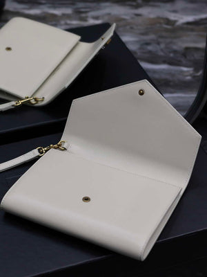 YSL 617662 Cassandre Matelass¨¦ Flap pouch in White leather - Default Title - View 7