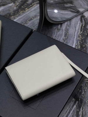YSL 617662 Cassandre Matelass¨¦ Flap pouch in White leather - Default Title - View 9