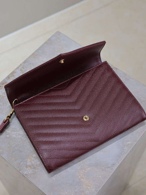 YSL Cassandre Matelass¨¦ Flap pouch in grain de Poudre leather 617662 V wine Red - Default Title - View 8