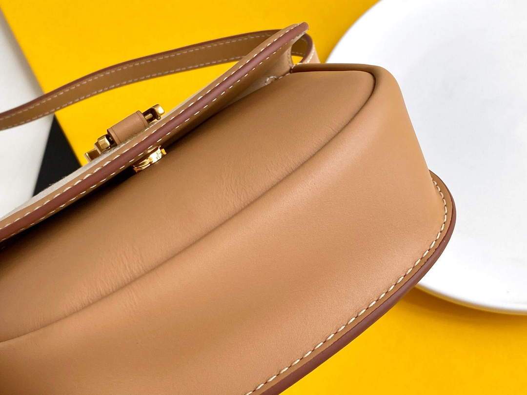 YSL 619740 Kaia Small Satchel In Cotton Canvas And Vintage Leather Brown
