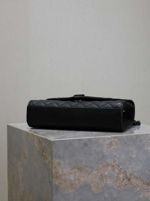 YSL 620280 Envelope Chain Wallet In Mix Matelass¨¦ Grain De Poudre Embossed Leather Black with Black Hardward - Default Title - View 12