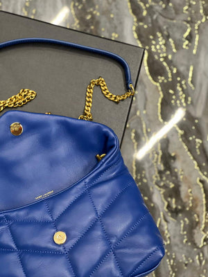 Saint Laurent Lou lou Puffer Mini Bag YSL 620333 Canvas and smooth leather Blue - Default Title - View 8