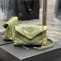 Saint Laurent Lou lou Puffer Mini Bag YSL 620333 Canvas and smooth leather Light Green - Default Title - View 1