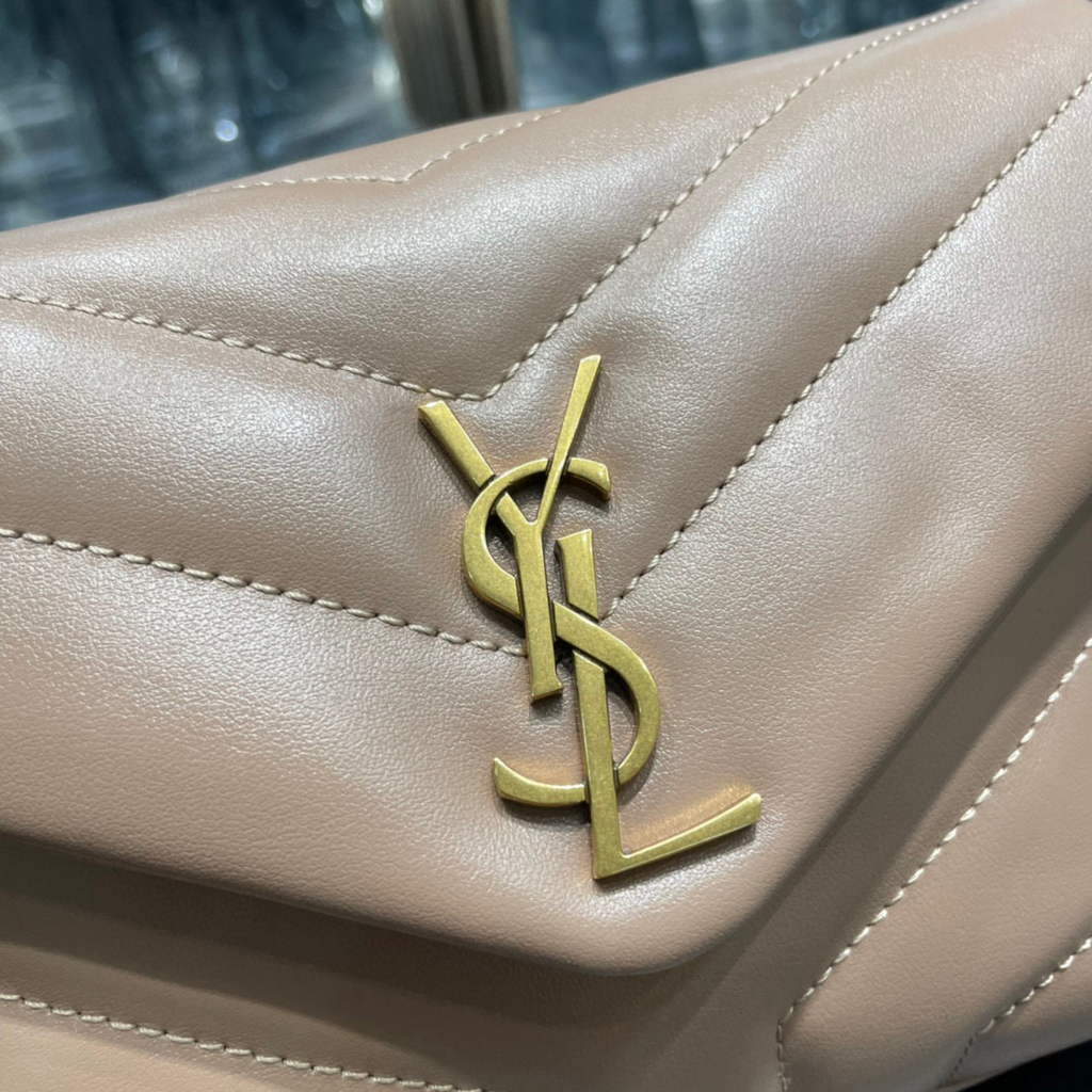 YSL 630951 Saint Laurent Loulou Toy Bag In Matelass¨¦  Y  Leather Nude Pink