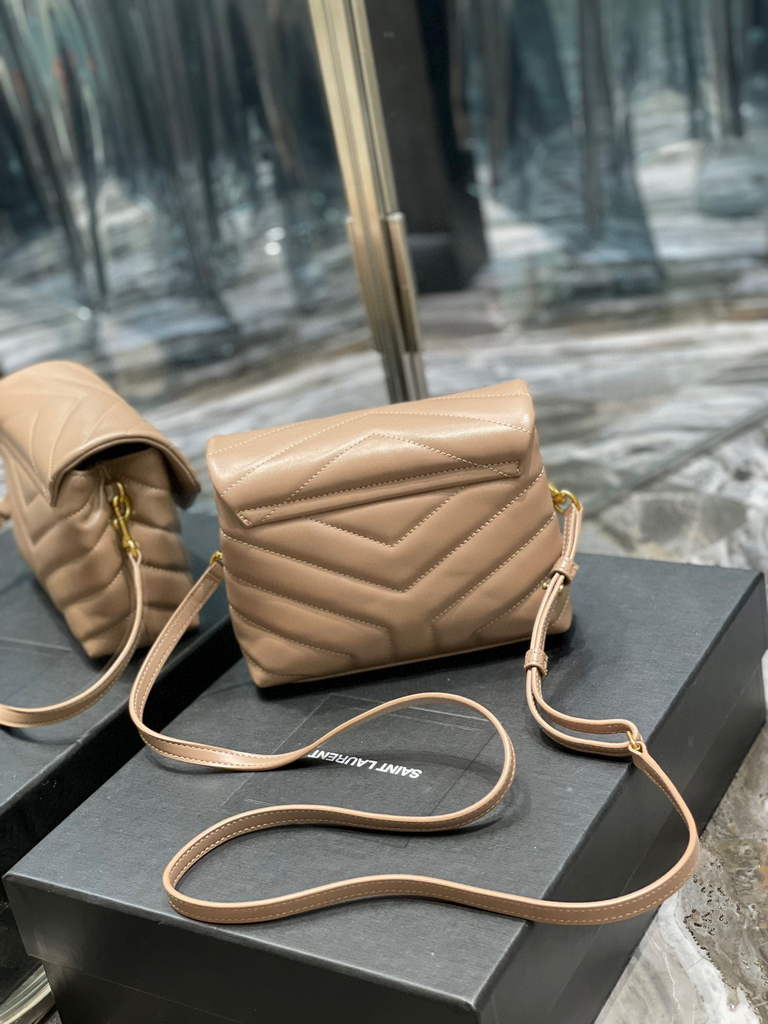 YSL 630951 Saint Laurent Loulou Toy Bag In Matelass¨¦  Y  Leather Nude Pink