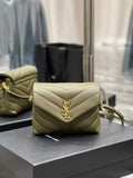 YSL 630951 Saint Laurent Loulou Toy Bag In Matelass¨¦  Y  Leather Green