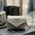 YSL 630951 Saint Laurent Loulou Toy Bag In Matelass¨¦  Y  Leather Grey - Default Title - View 1