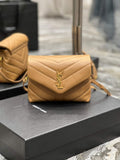 YSL 630951 Saint Laurent Loulou Toy Bag In Matelass¨¦  Y  Leather Tan