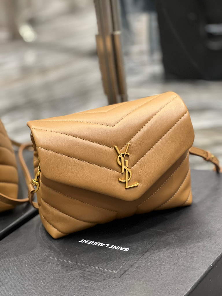 YSL 630951 Saint Laurent Loulou Toy Bag In Matelass¨¦  Y  Leather Tan