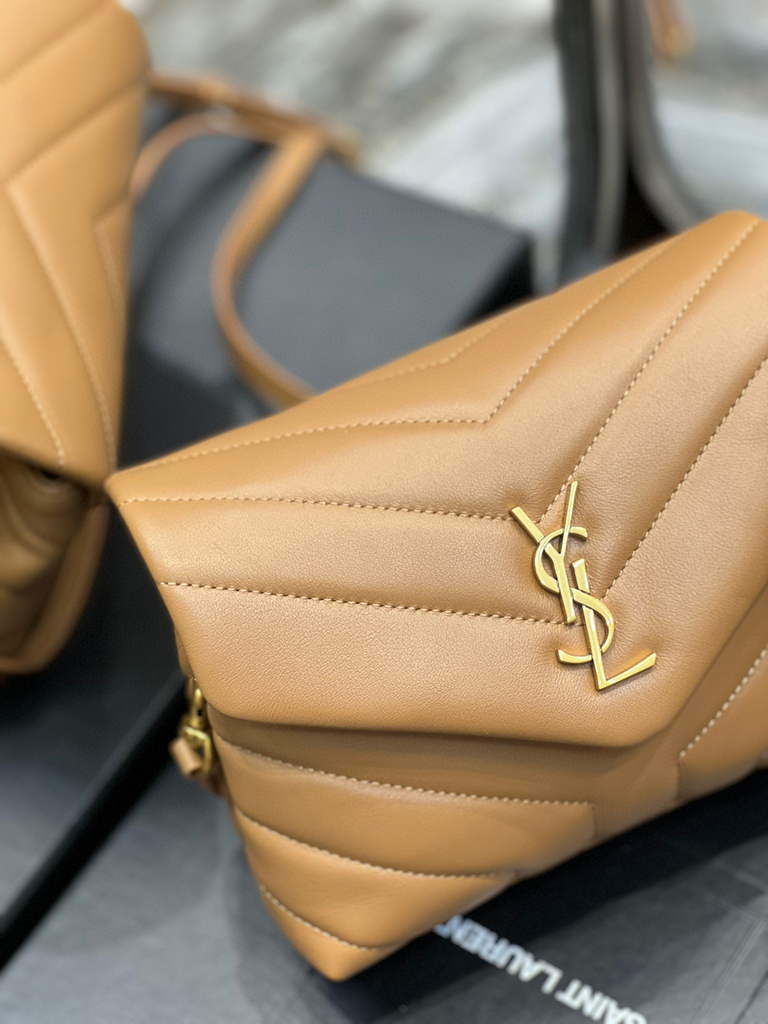 YSL 630951 Saint Laurent Loulou Toy Bag In Matelass¨¦  Y  Leather Tan