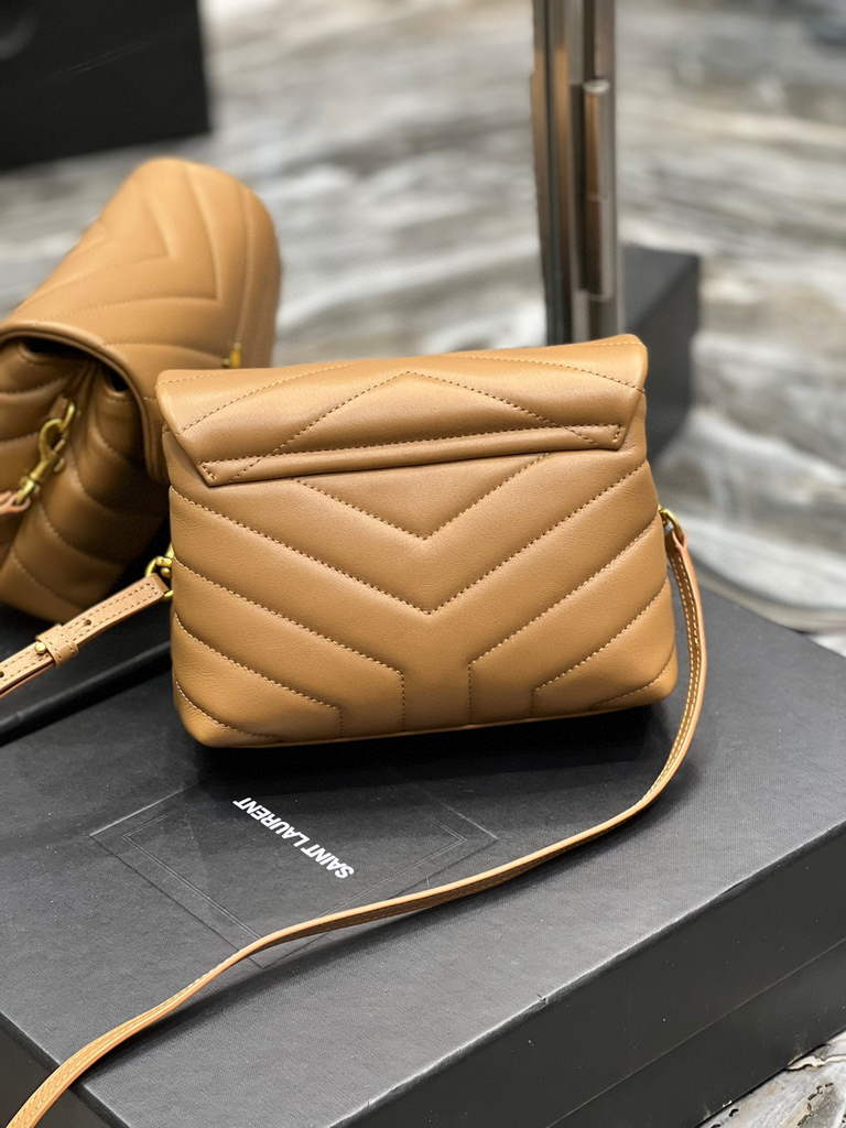 YSL 630951 Saint Laurent Loulou Toy Bag In Matelass¨¦  Y  Leather Tan