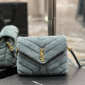 YSL 630951 Saint Laurent Loulou Toy Bag In Matelass¨¦  Y  Leather Blue - Default Title - View 1