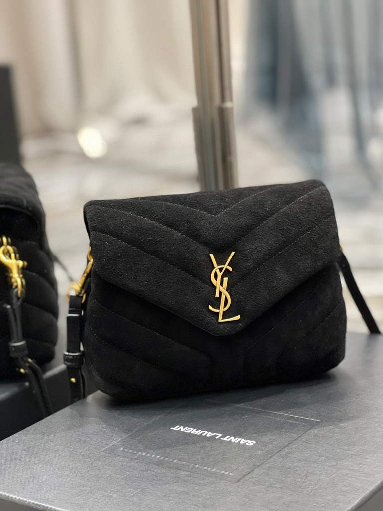YSL 630951 Loulou Toy Bag In Matelass¨¦  Y  Leather Saint Laurent Black
