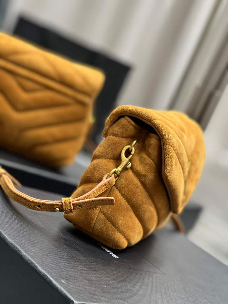 YSL 630951 Saint Laurent Loulou Toy Bag In Matelass¨¦  Y  Leather Brown