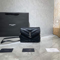 YSL 630951 Saint Laurent Loulou Toy Bag In Matelass¨¦  Y  Leather Black Silvery