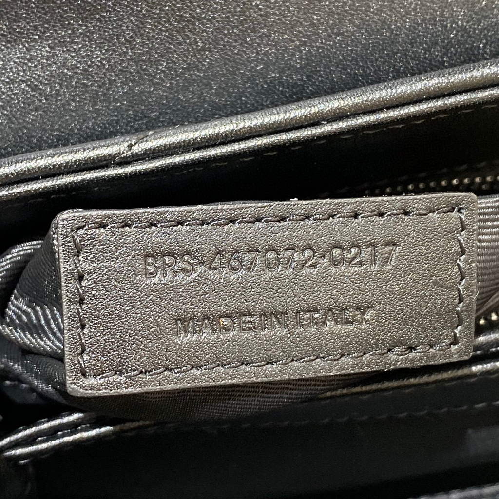 YSL 630951 Saint Laurent Loulou Toy Bag In Matelass¨¦  Y  Leather Black Silvery
