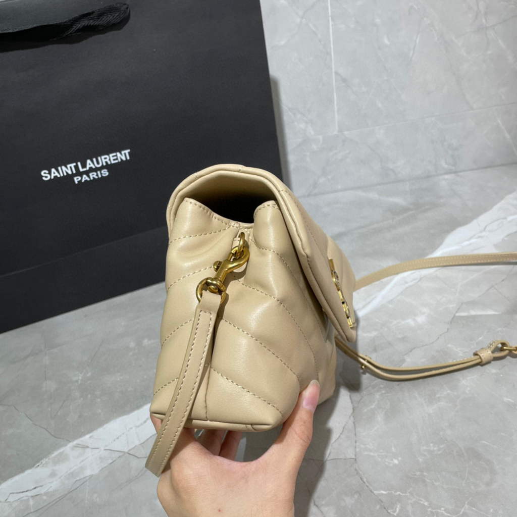 YSL 630951 Loulou Toy Bag In Matelass¨¦  Y  Leather Saint Laurent Apricot